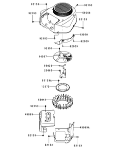 Kawasaki Fr651v-As05 Cooling Equipment Diagram and Parts List for Z-FORCES48 (17AI5BHB-17AI5BHB009-17AI5BHB010-17AI5BHB056)(2010) Cub Cadet Lawn Tractor